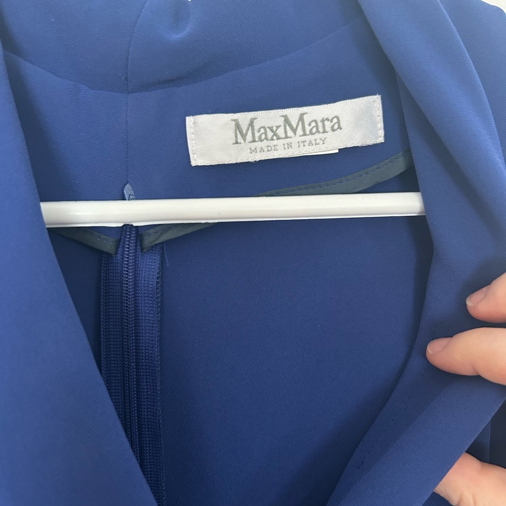 MaxMara Sleeveless Navy Blue Sheath Dress - Picture 3 of 6